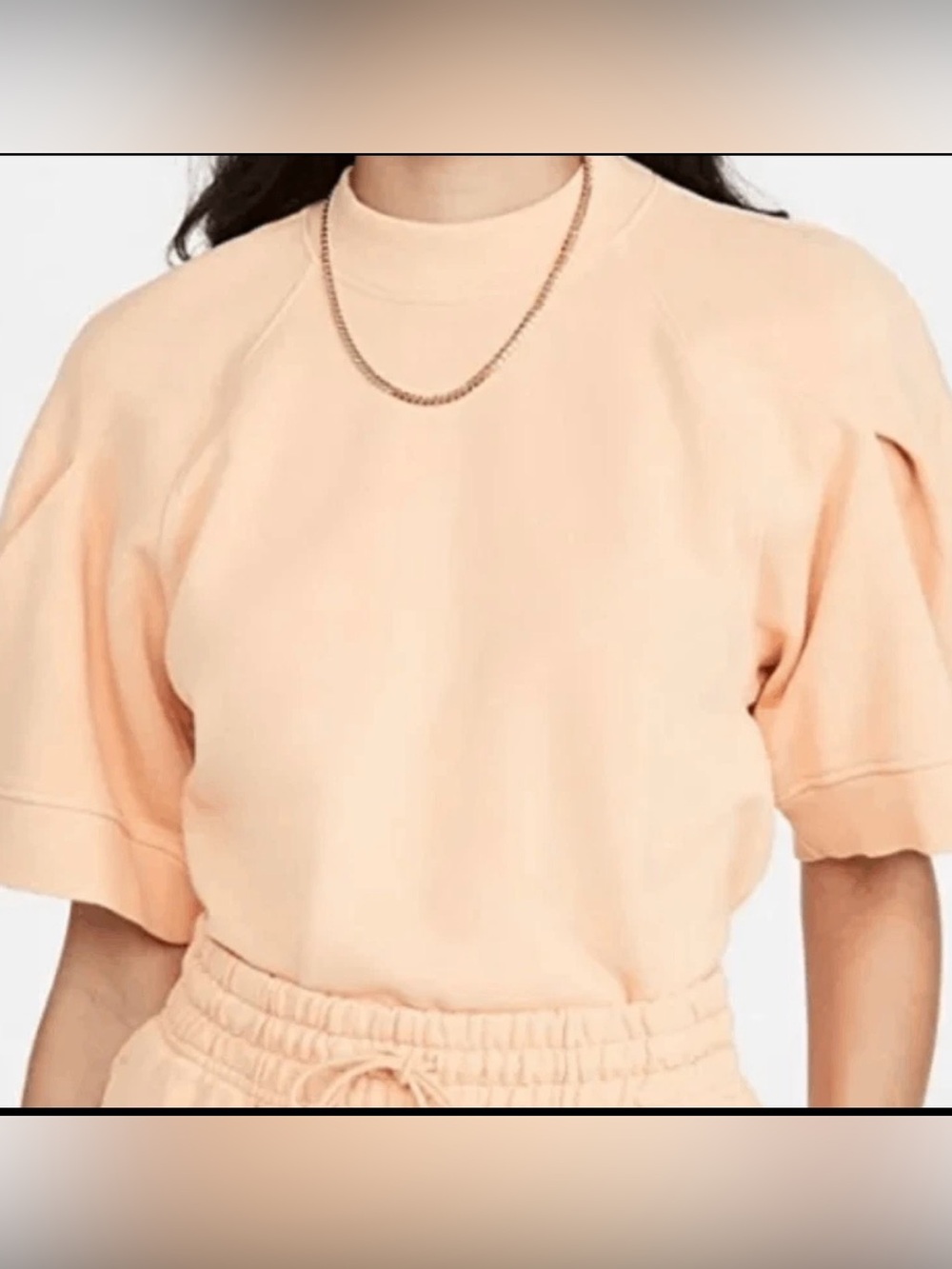 Agolde Peach Short-Sleeve Puff-Sleeve Sweatshirt